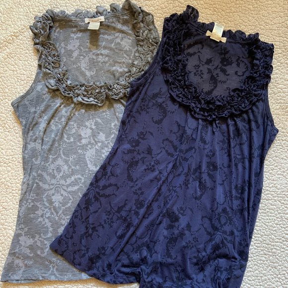 Ruffle Neckline Sleeveless Top - Set of 2 - Picture 1 of 5